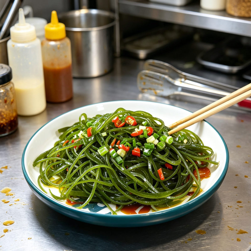 Fresh Natural Green Seaweed Noodles
