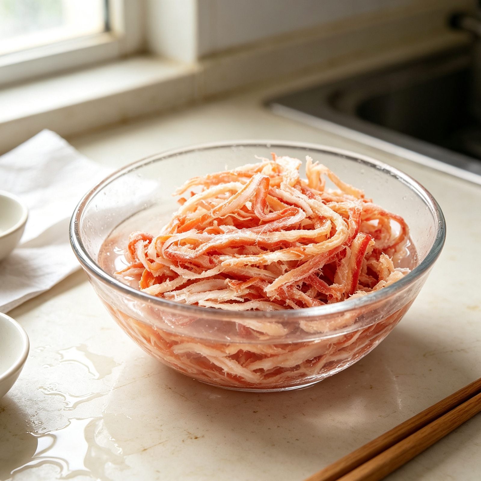 Fresh Squid Slices Ready to Cook